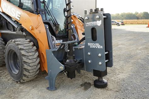 cat skid steer post driver|hydraulic post driver for skid steer.